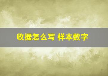 收据怎么写 样本数字